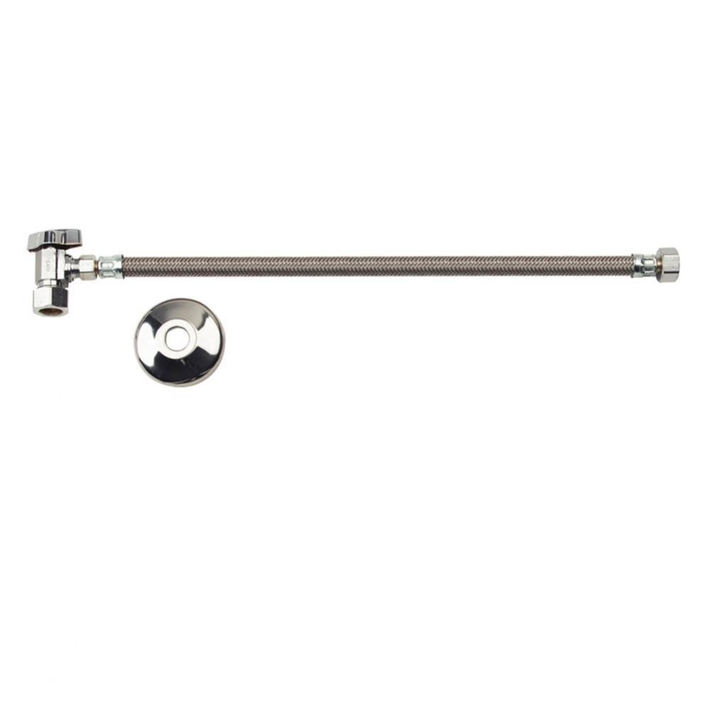 Faucet 1/4 Turn Flx Sup. Kit - Ang/Brd Conn. - 1/2'' Nom Comp X 3/8'' Od Comp