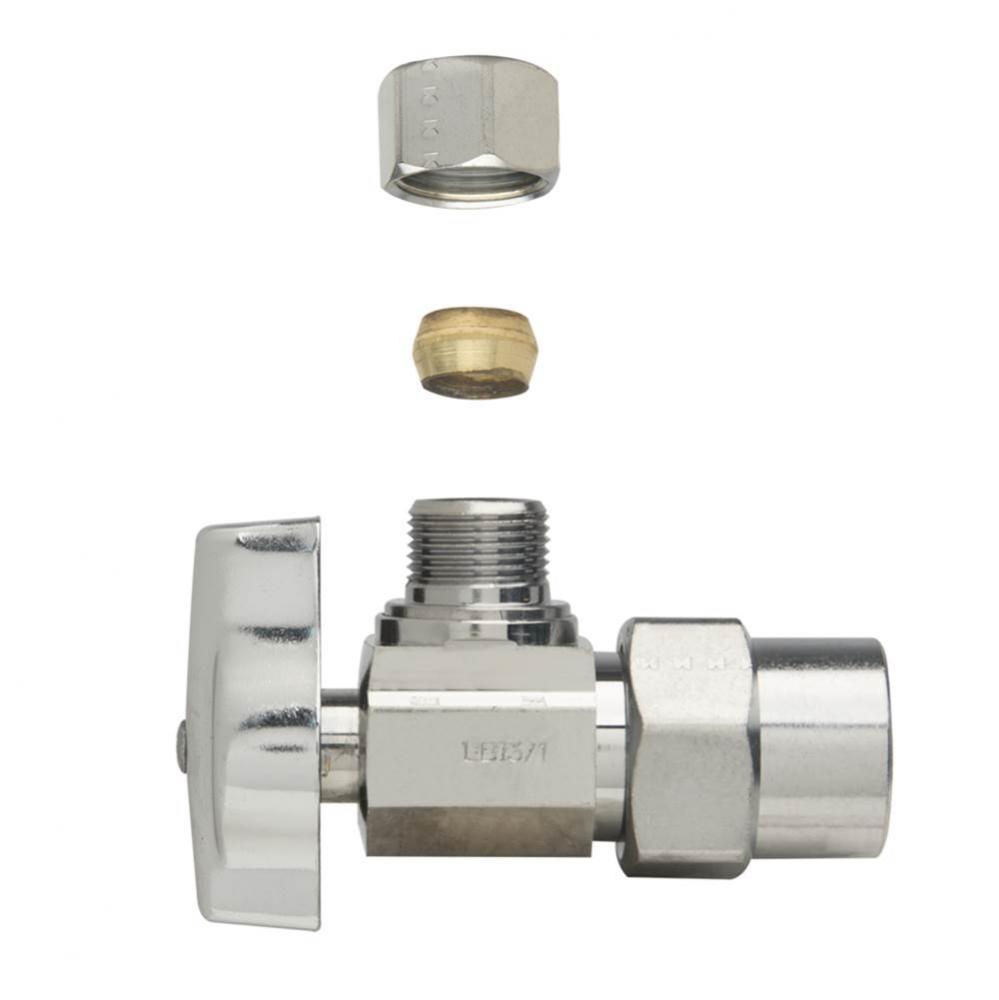1/4 Turn Ball Supply Stop - Angle - 1/2'' Nom Cpvc X 3/8'' Od Comp