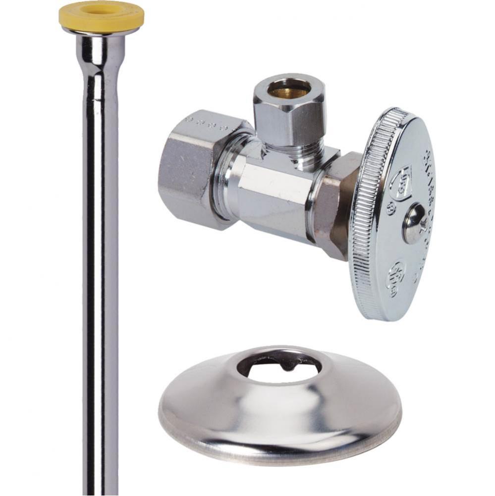 Toilet Multi-Turn Supply Kit - Angle/Riser - 1/2'' Nom Comp X 3/8'' Od Comp X