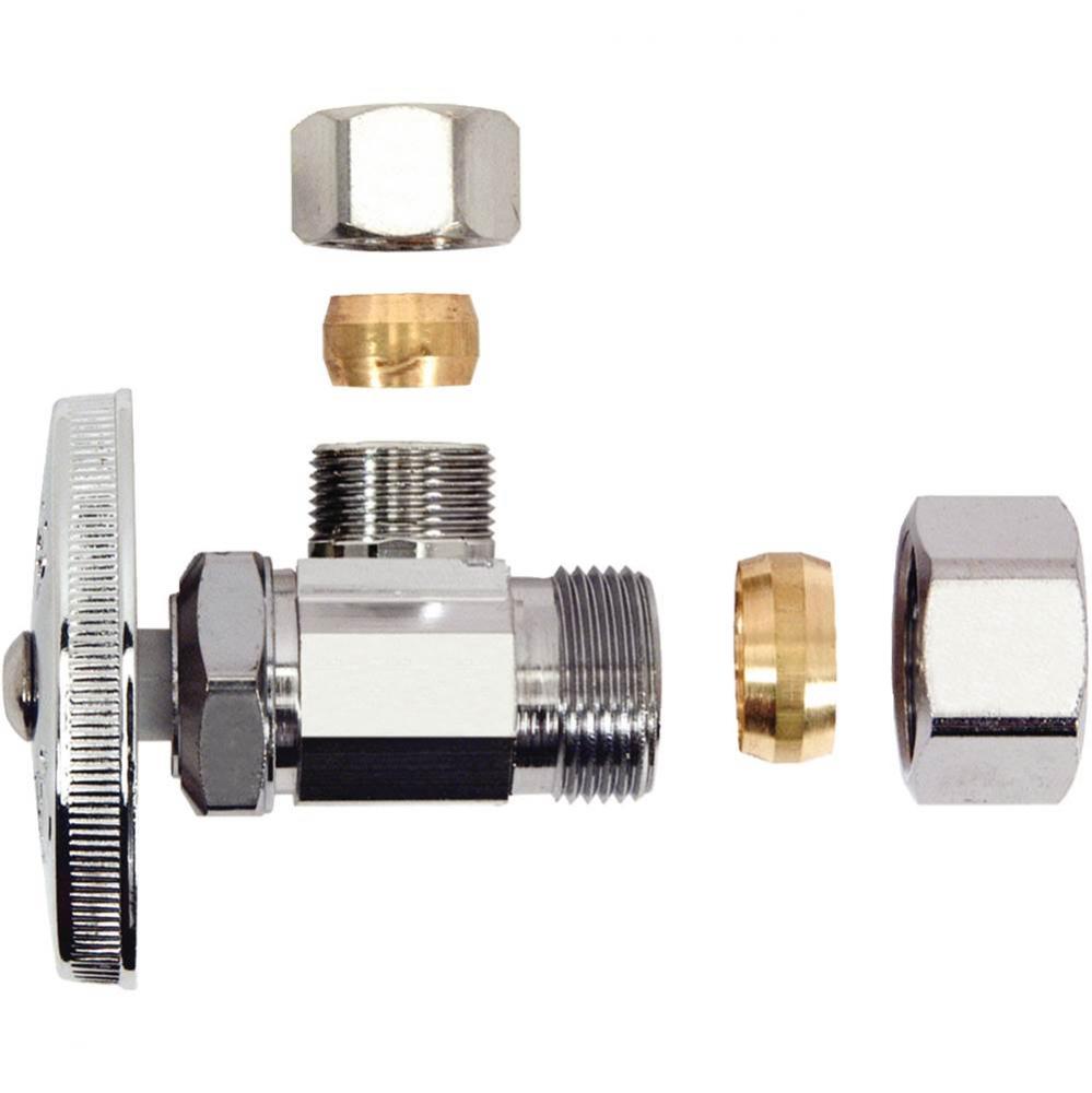 Multi-Turn Supply Stop - Angle - 1/2'' Nom Comp X 7/16'' Od Comp