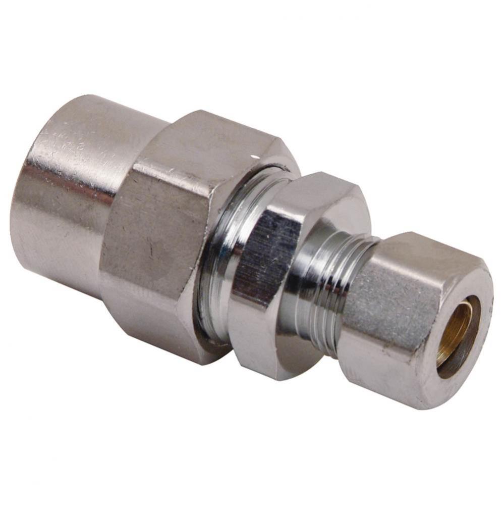 Brass Fitting - Cpvc X Comp Union 1/2'' Nom Cpvc X 3/8'' Od Tube, Chrome