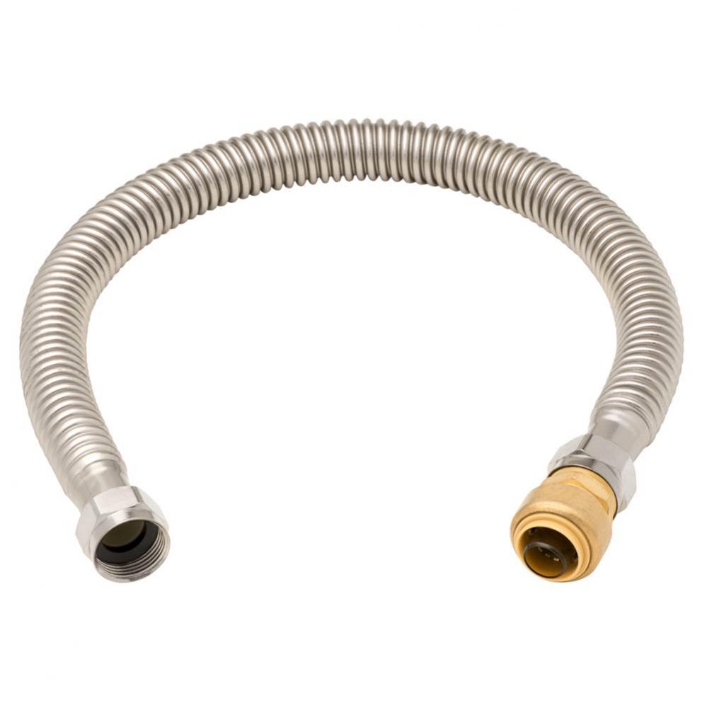 Coated Stainless Steel Water Heater Conn 3/4'' Push Connect X 3/4'' Fip X 24&a