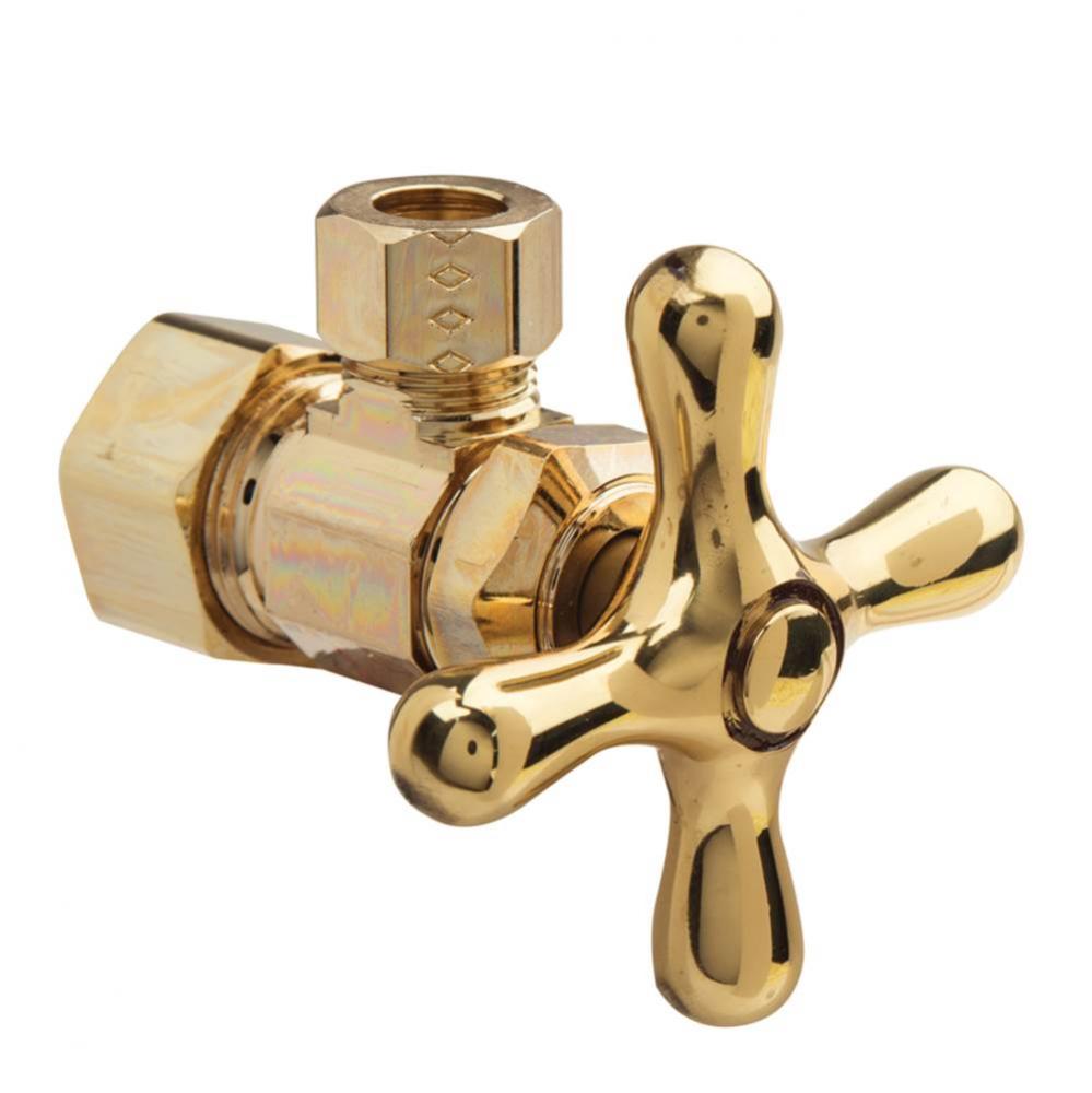 SPF MULTI-TURN SUPPLY STOP - ANGLE - 1/2'' NOM COMP  X 3/8'' OD COMP W/ CROSS