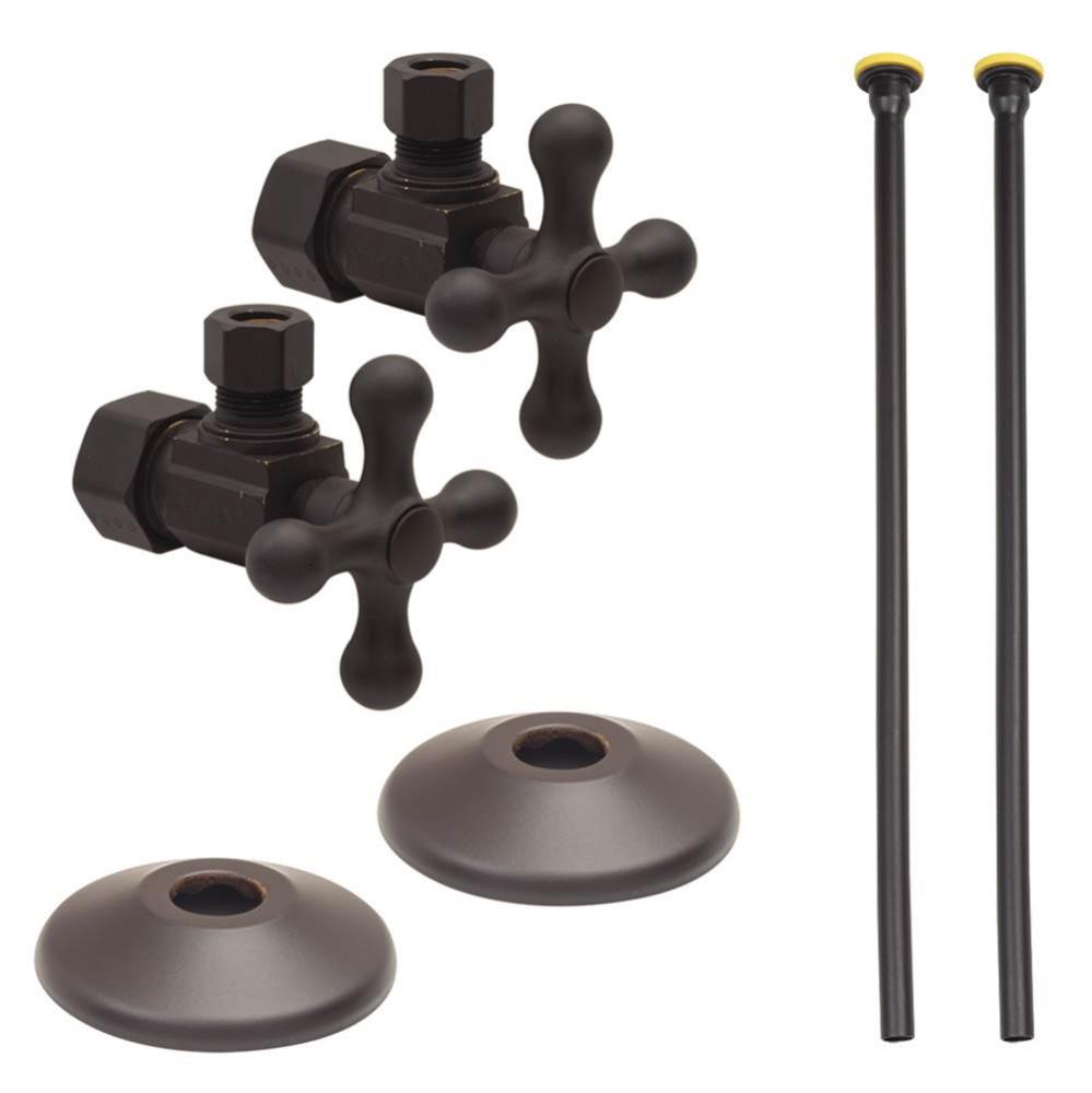 SPF TOILET SUP. KIT - 1/4 TURN - ANG- 1/2'' NOM COMP X 3/8'' OD COMP W/ SHALL.