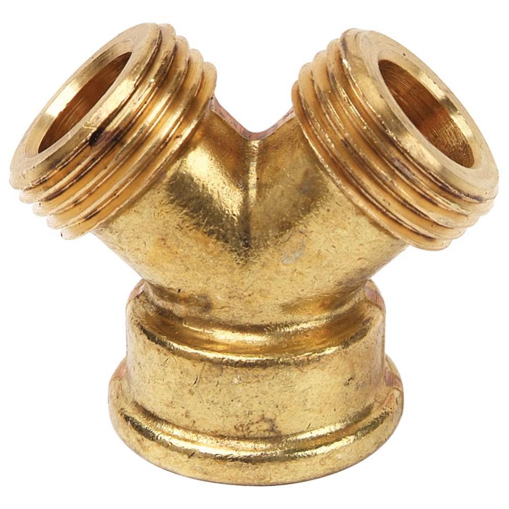 Y Hose Fitting, 3/4'' Female Hose Thread X 3/4'' Male Hose Thread X 3/4'&