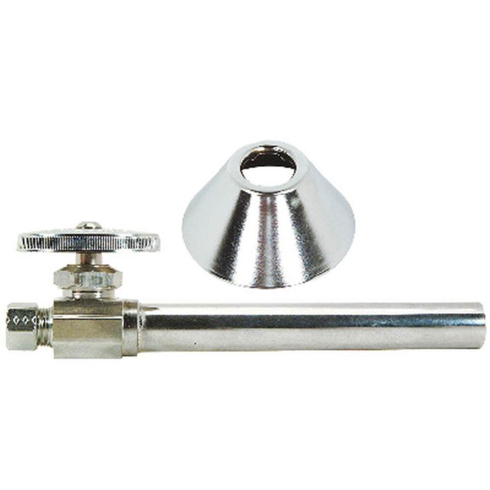 Mt Stop - Straight - 1/2'' Nom Sweat X 3/8'' Od Comp W/ Bell Escutcheon