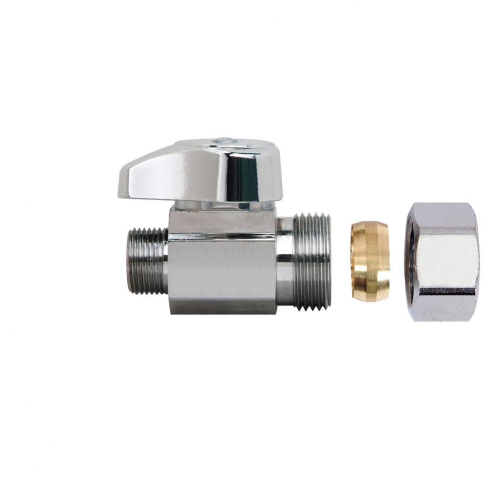 1/4 Turn Supply Stop - Straight - 1/4'' Nom Comp X 3/8'' Od Comp
