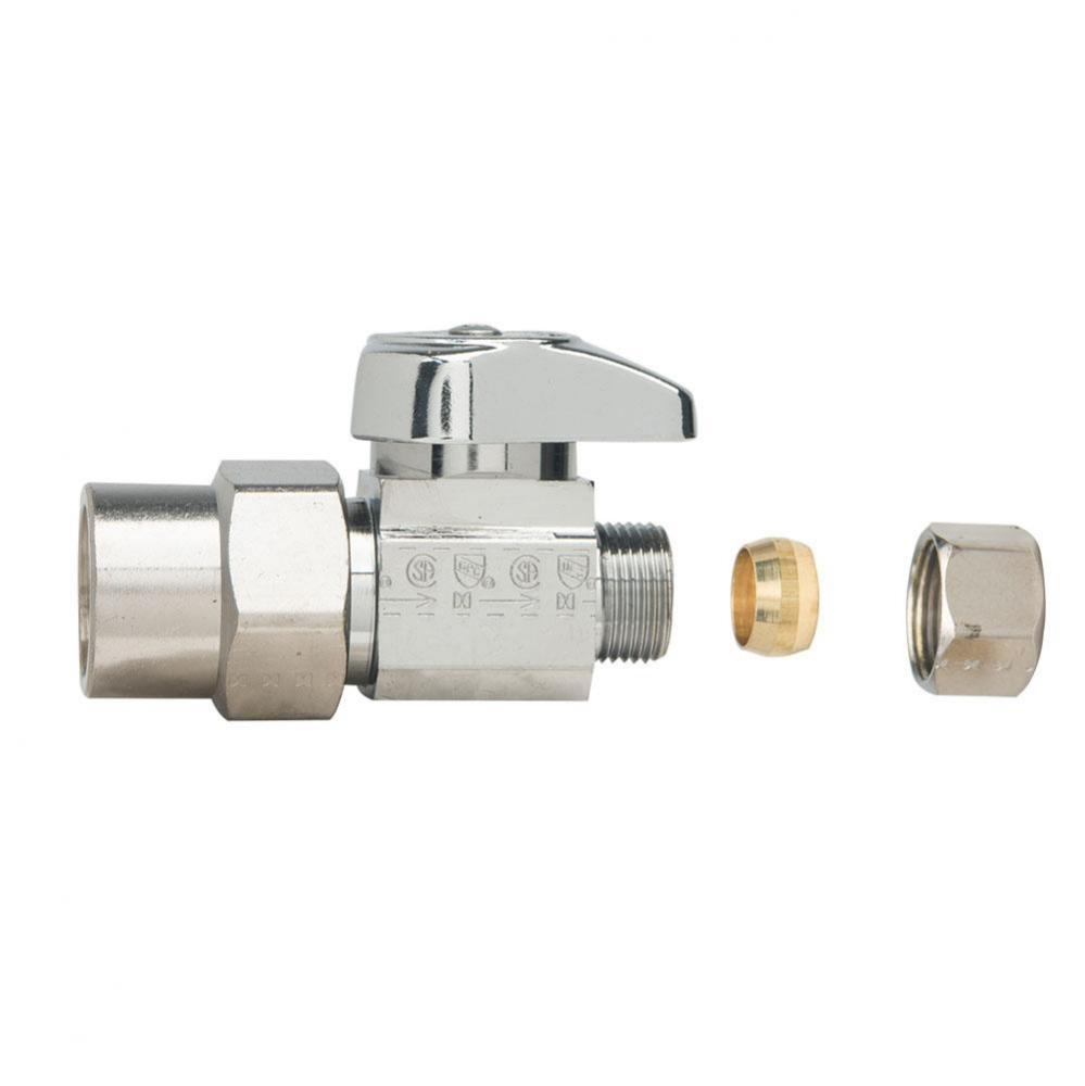 1/4 Turn Supply Stop - Straight - 1/2'' Nom Cpvc X 3/8'' Od Comp