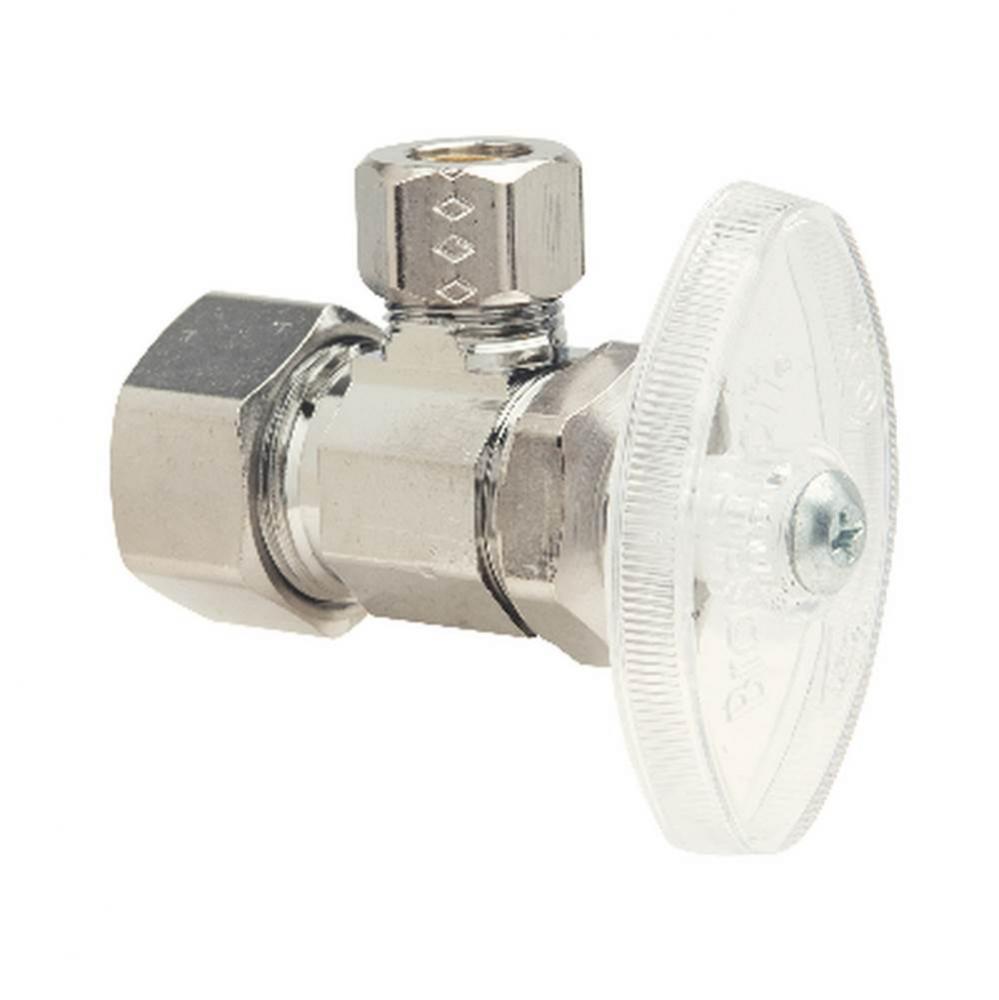 MULTI-TURN SUPPLY STOP - ANGLE - 1/2'' NOM COMP X 3/8'' OD COMP W/ PEX TUBE IN