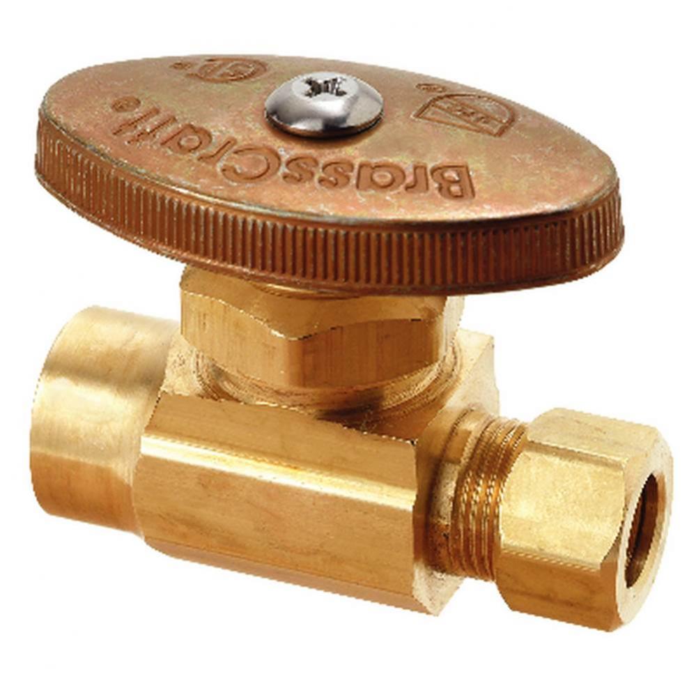 Multi-Turn Supply Stop - Straight - 1/2'' Nom Sweat X 3/8'' Od Comp
