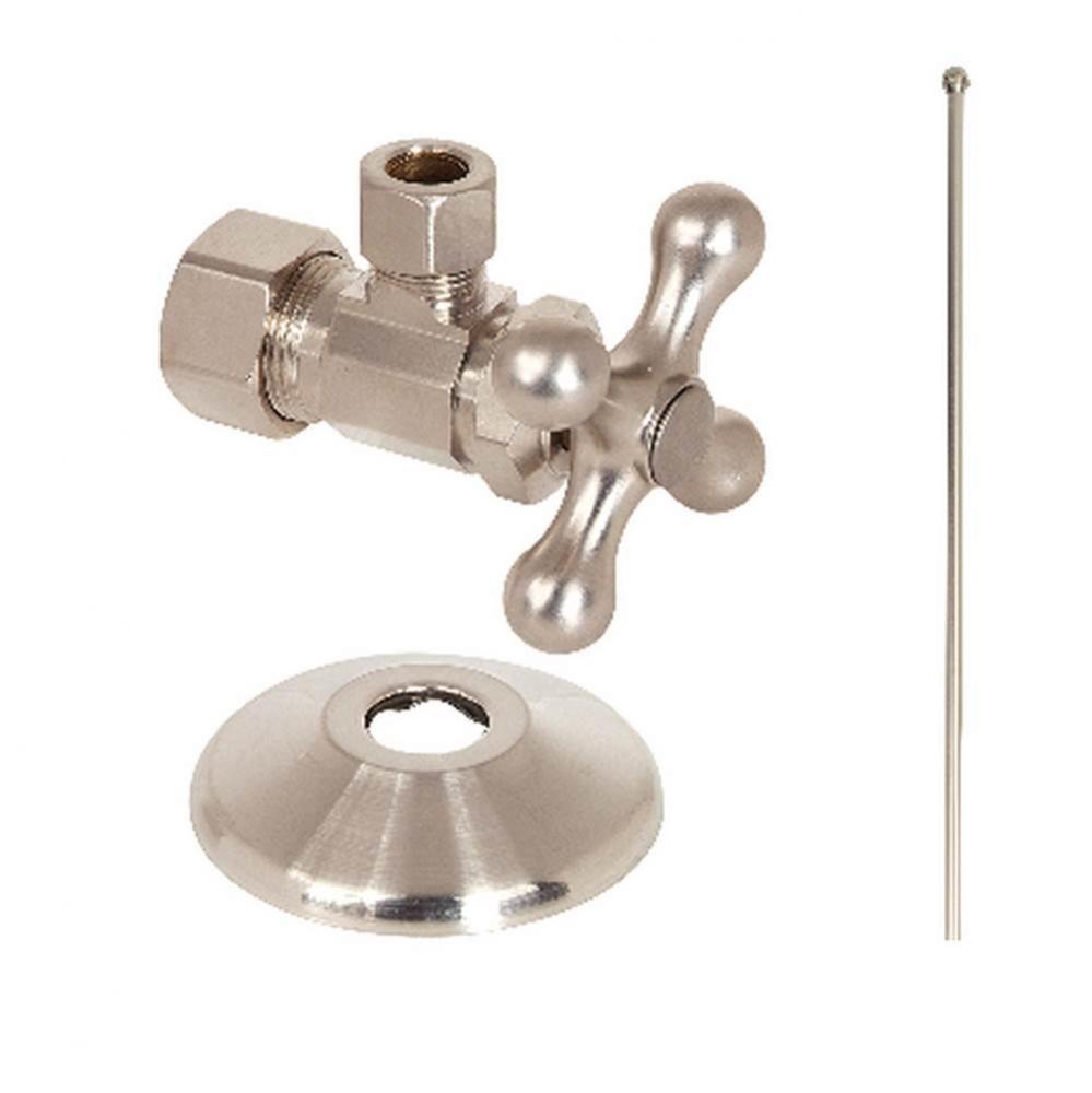 SPF TOILET SUP. KIT - 1/4 TURN - ANG- 1/2'' NOM COMP  X 3/8'' OD COMP  W/ SHAL