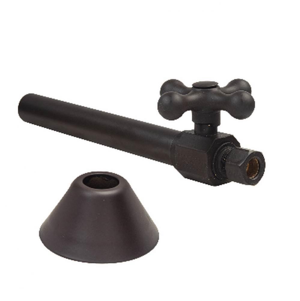 SPF 1/4 TURN SUPPLY STOP W/ - 5'' SWT EXT. - ANG - 1/2'' NOM SWT  X 3/8'&