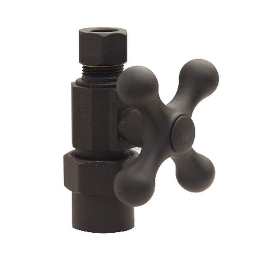 SPF 1/4 TURN SUPPLY STOP - STRAIGHT - 1/2'' NOM CPVC X 3/8'' OD COMP W/ CROSS