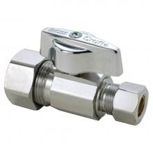 Brasscraft KTCR14X C - 1/4 Turn Ball Supply Stop - Straight - 1/2'' Nom Comp X 3/8'' Od Comp