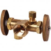 Brasscraft R1701DVX R - Mt Dual Outlet, Dual Shut-Off Stop - Ang - 1/2'' Fip X 3/8'' Od Comp X 3/8&apo