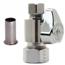 Brasscraft G2CR14PXX C - 1/4 TURN SUPPLY STOP - STRAIGHT - 1/2'' NOM COMP X 3/8'' OD COMP  W/ TUBE INSE