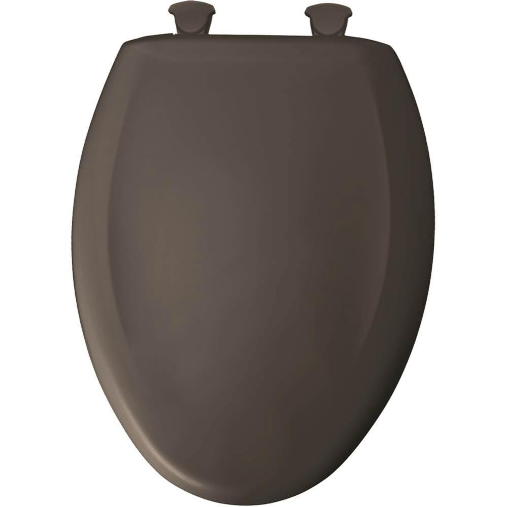 Elongated Plastic Toilet Seat in Thunder Grey with STA-TITE Seat Fastening System, Easy-Clean &
