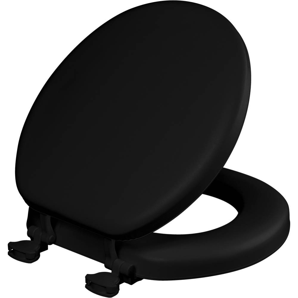 15EC Mayfair by Bemis Eden Round Cushioned Vinyl Soft Toilet Seat in Black Featuring Stay-Tite Sea
