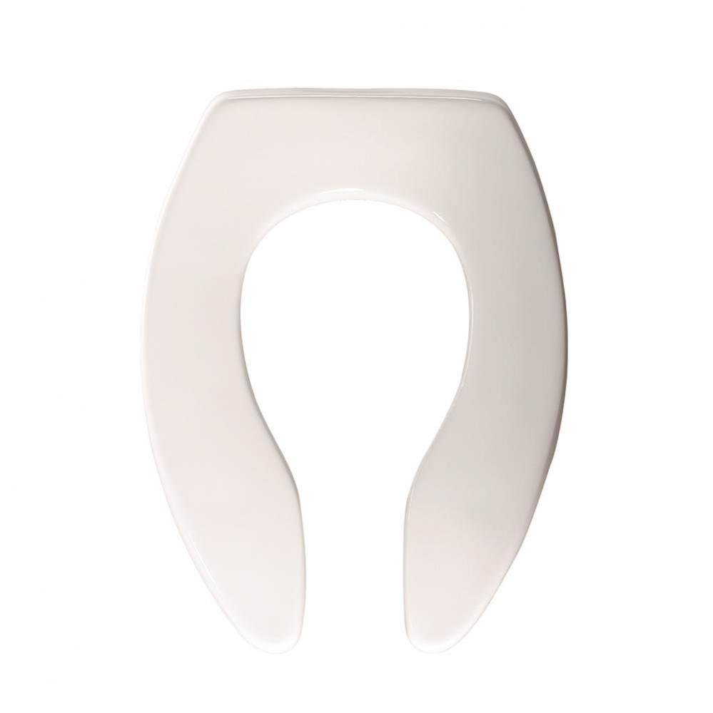 Bemis Elongated Open Front Less Cover Commercial Plastic Toilet Seat in White with STA-TITE®