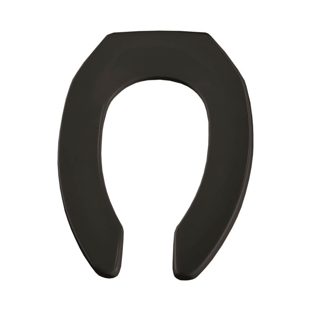 Bemis Elongated Open Front Less Cover Commercial Plastic Toilet Seat in Black with STA-TITE®