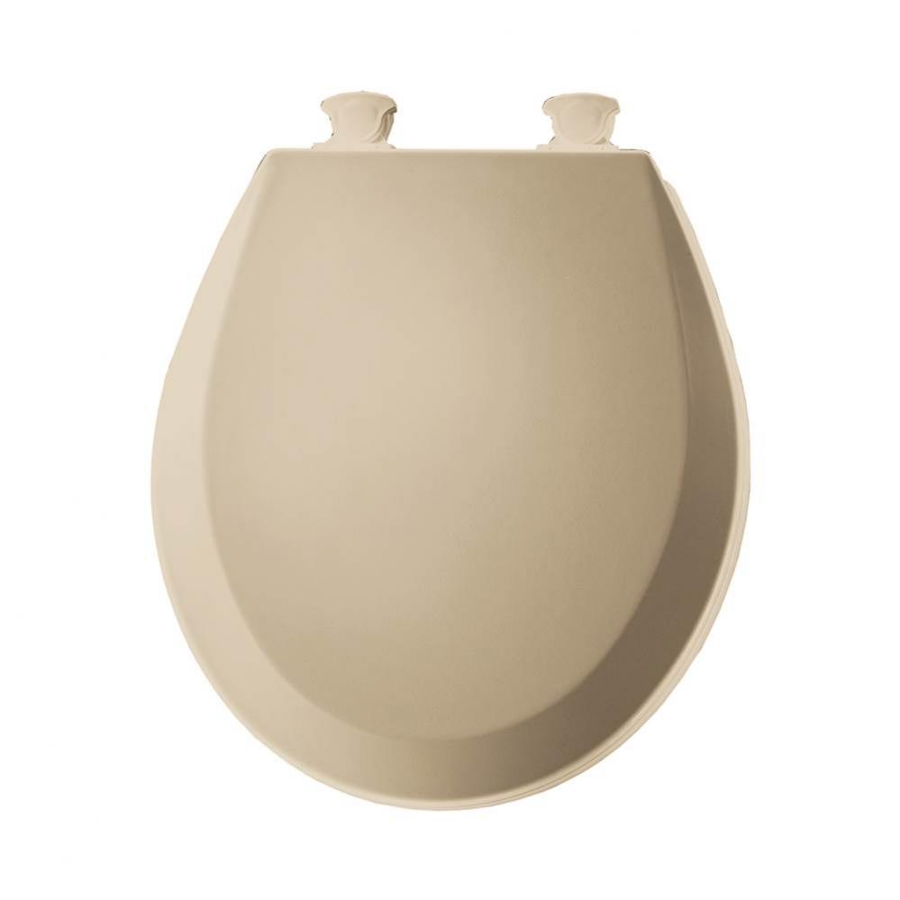 Bemis Round Enameled Wood Toilet Seat in Bone with Easy-Clean® Hinge