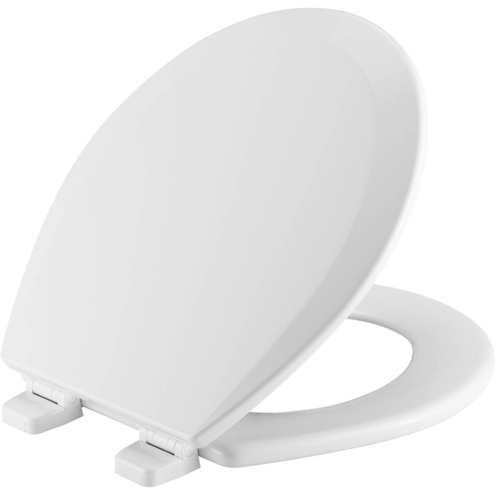 550TTT Bemis Round Enameled Wood Toilet Seat in White Featuring Top-Tite Stay-Tite Seat Fastening