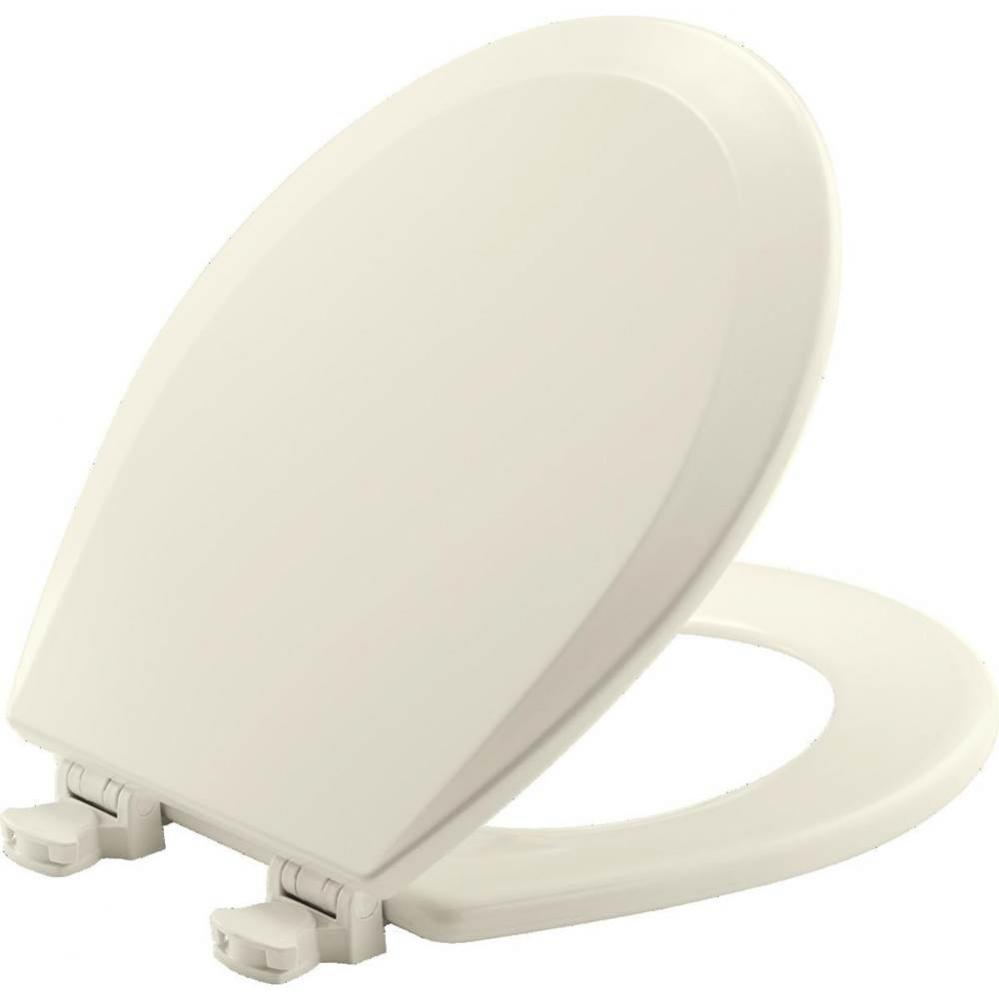 Bemis Round Enameled Wood Toilet Seat in Biscuit with Easy-Clean® Hinge