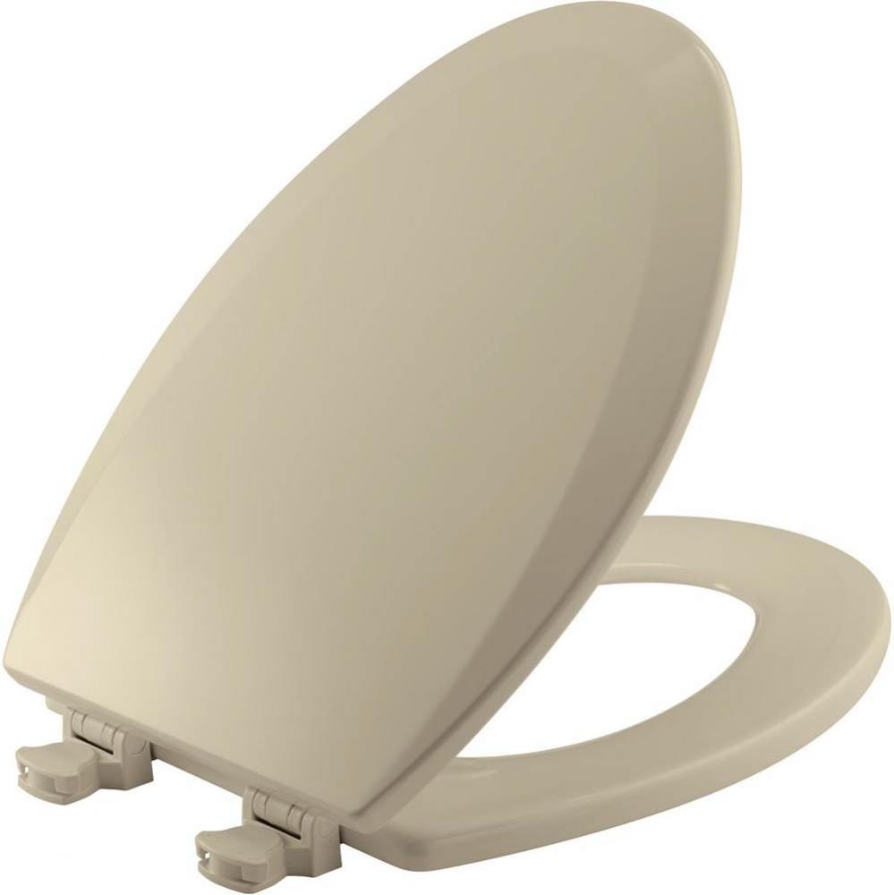 Elongated Molded Wood Toilet Seat with EasyClean & Change Hinge in Bone