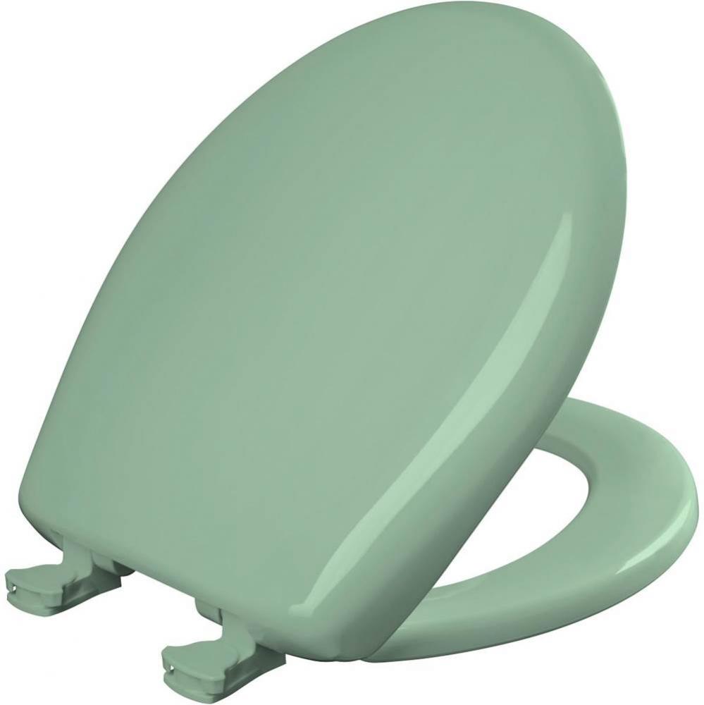 Round Plastic Toilet Seat with WhisperClose with EasyClean & Change Hinge and STA-TITE in Sea