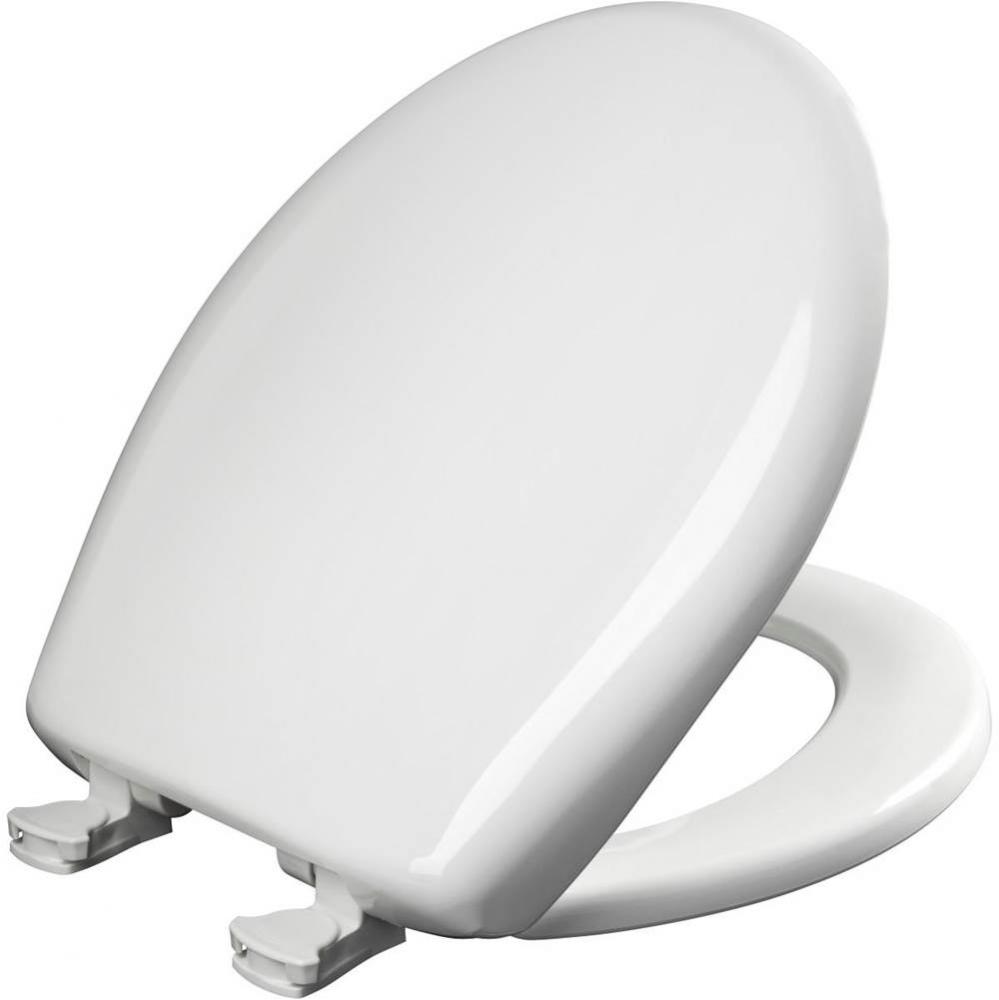 Round Plastic Toilet Seat with WhisperClose with EasyClean & Change Hinge and STA-TITE in Cran