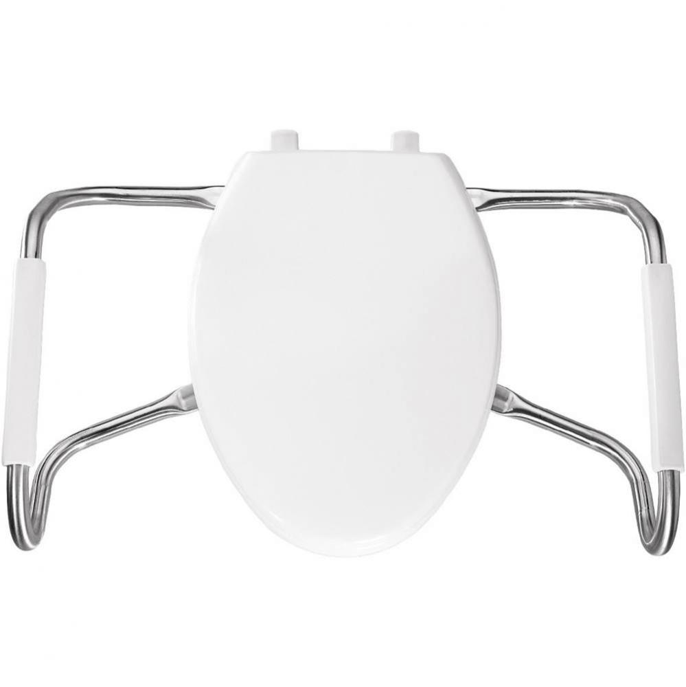 Elongated Plastic Open Front With Cover Medic-Aid Toilet Seat with STA-TITE, DuraGuard and Stainle