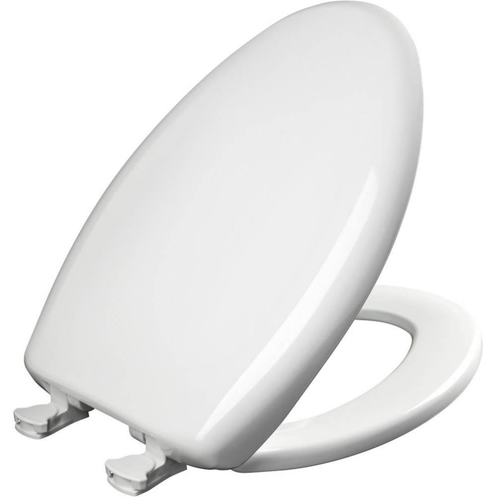 Elongated Plastic Toilet Seat with WhisperClose with EasyClean & Change Hinge and STA-TITE in