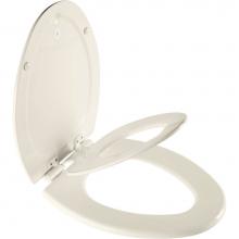 Bemis 1485E4 346 - Bemis NextStep2® Child/Adult Elongated Toilet Seat in Biscuit with STA-TITE® Seat Fasten