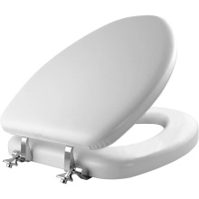 Bemis 1815CP 000 - 1815CP Mayfair by Bemis Eden Elongated Cushioned Vinyl Soft Toilet Seat in White Featuring Stay-Ti