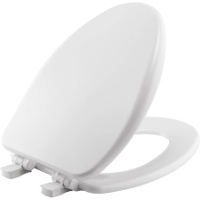 Bemis 19170PLE4 000 - 19170PLE4 Bemis Alesio Elongated Enameled Wood Toilet Seat in White Featuring Stay-Tite Seat Faste