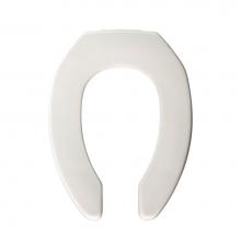 Bemis 2L2155T 000 - Elongated Open Front Less Cover Medic-Aid Plastic Toilet Seat in White with STA-TITE Commercial Fa