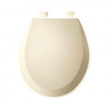 Bemis 500EC 346 - Bemis Round Enameled Wood Toilet Seat in Biscuit with Easy-Clean® Hinge