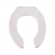Bemis 955SSCT 000 - Bemis Round Open Front Less Cover Commercial Plastic Toilet Seat in White with STA-TITE® Comm