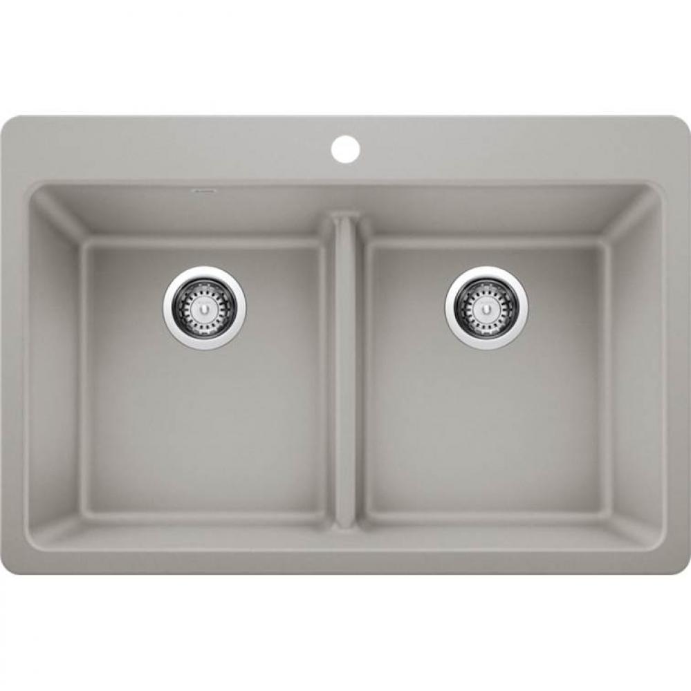 Corence Equal Double Low Divide Dual Mount - Concrete Gray