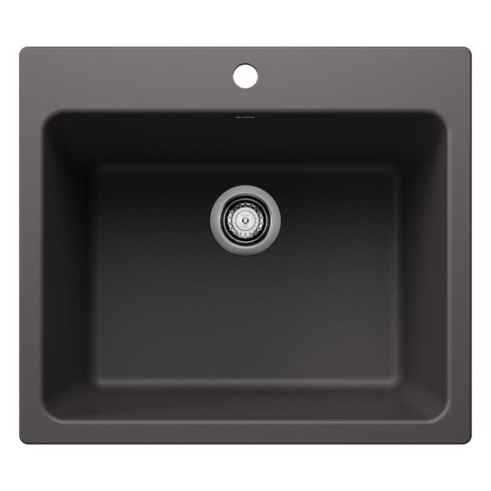 Liven SILGRANIT 25'' Single Bowl Dual Mount Laundry Sink - Cinder