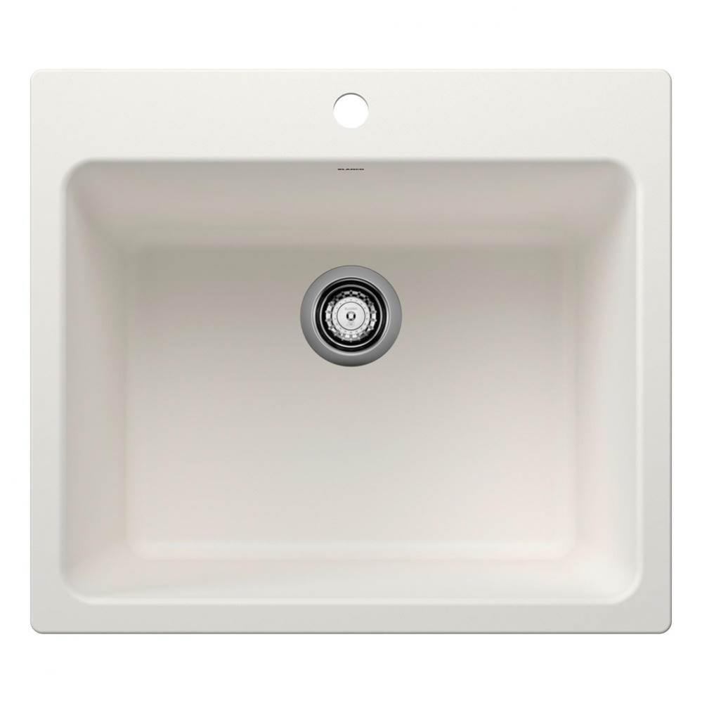 Liven SILGRANIT 25'' Single Bowl Dual Mount Laundry Sink - White