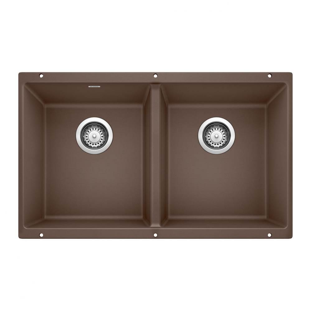 Precis SILGRANIT 29'' 50/50 Double Bowl Undermount Kitchen Sink - Cafe