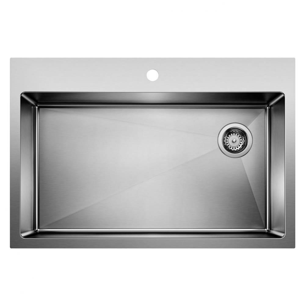 Quatrus R15 33'' Super Single Bowl Dual Mount Stainless Steel Kitchen Sink