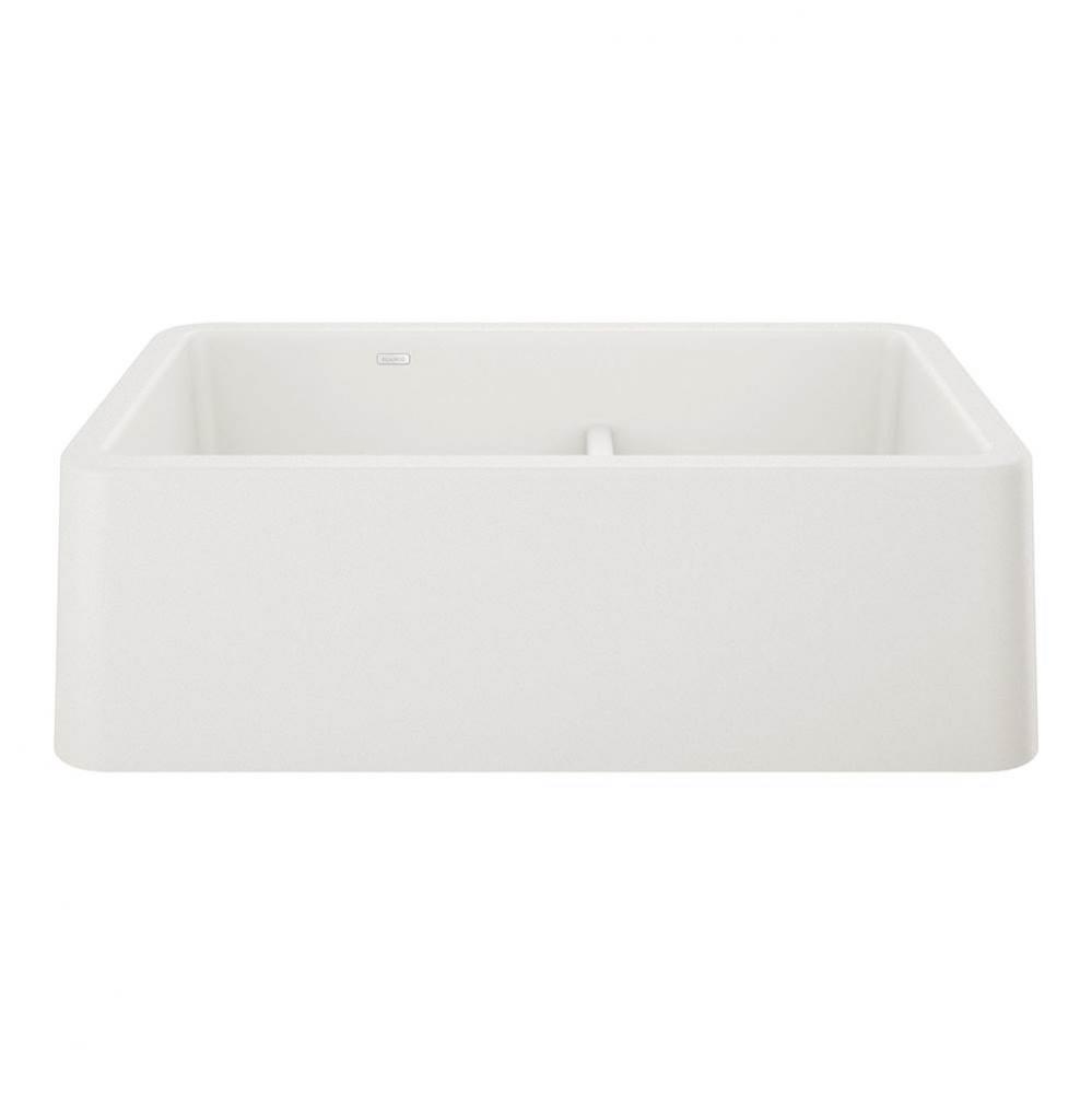 Ikon SILGRANIT 33'' Double Bowl Apron-Front Farmhouse Sink with Low Divide - White