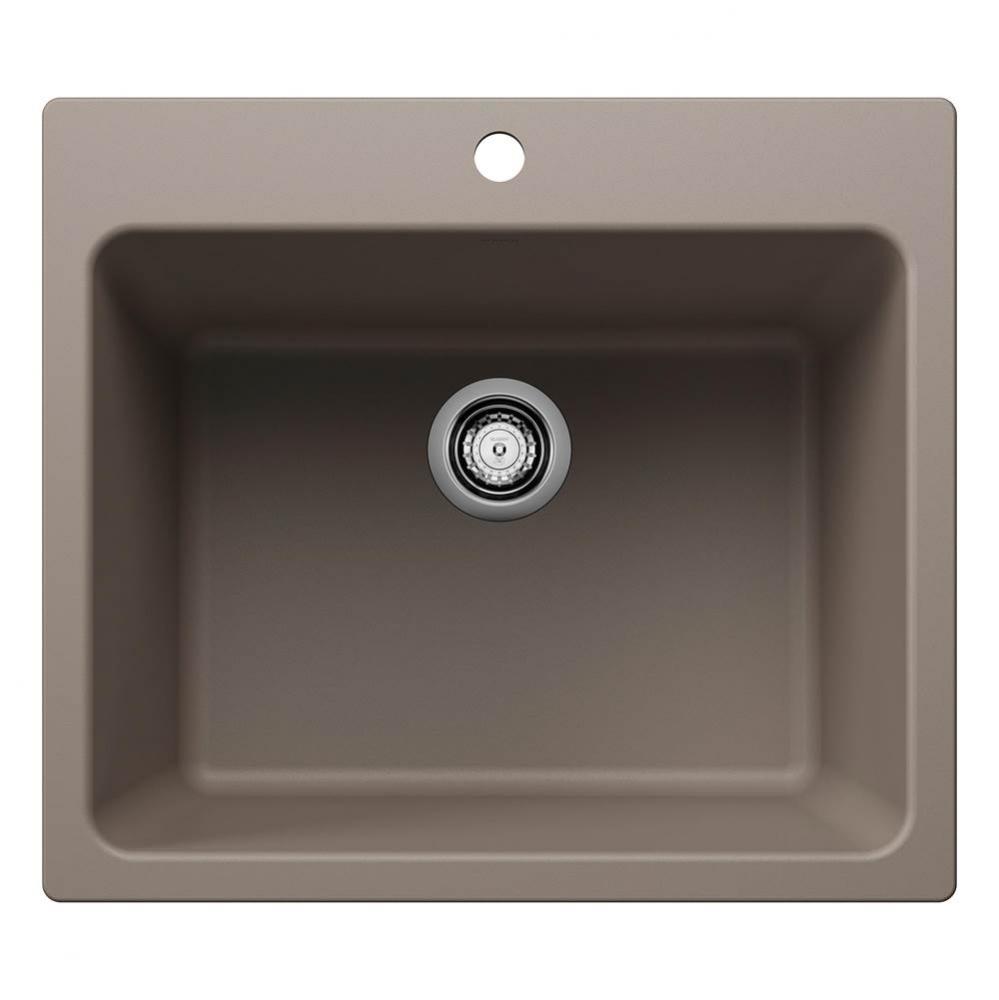 Liven SILGRANIT 25'' Single Bowl Dual Mount Laundry Sink - Truffle