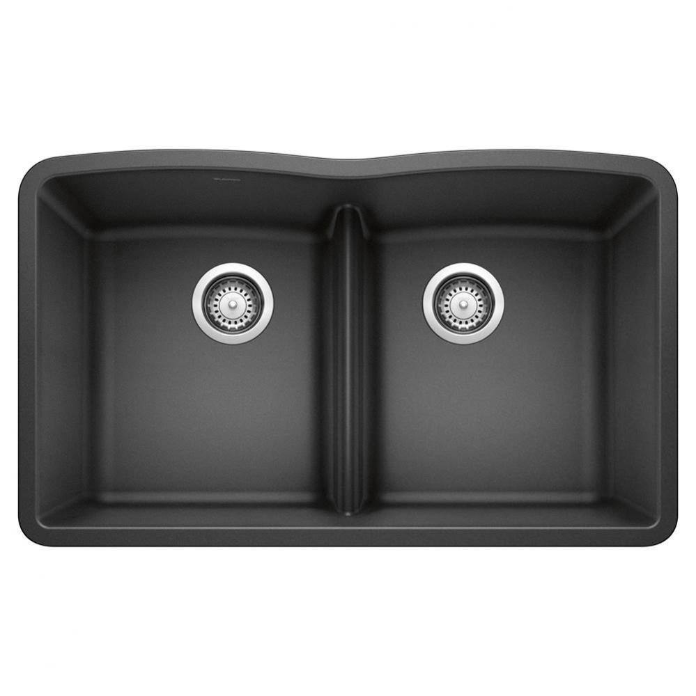 Diamond SILGRANIT 32'' 50/50 Double Bowl Undermount Kitchen Sink with Low Divide - Anthr