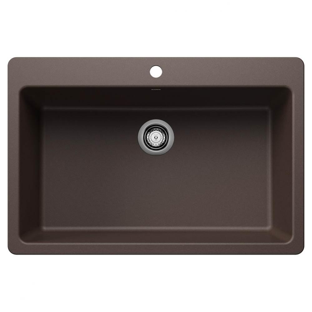 Liven SILGRANIT 33'' Super Single Dual Mount Kitchen Sink - Cafe