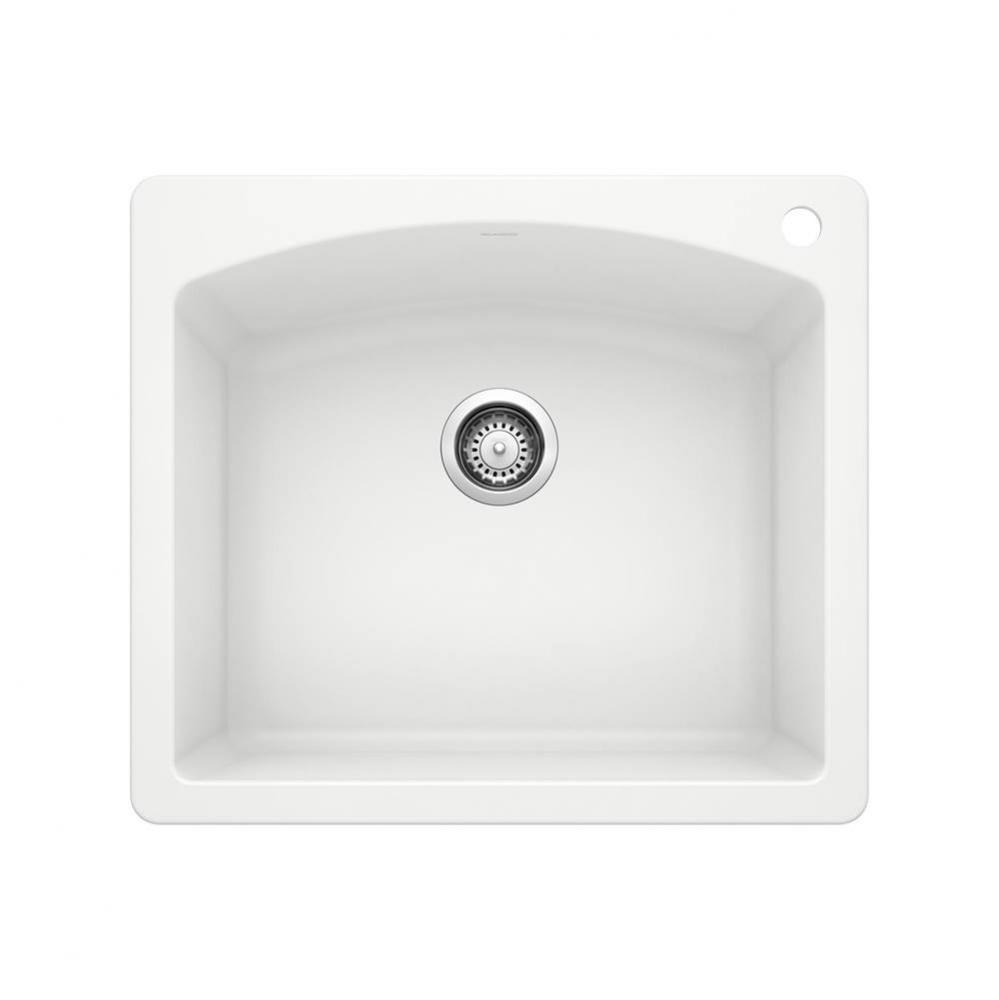 Diamond SILGRANIT 25'' Single Bowl Dual Mount Kitchen Sink - White