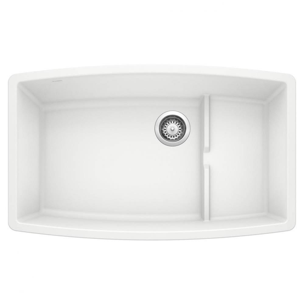 Performa Cascade SILGRANIT 32'' Single Bowl Undermount Kitchen Sink with Colander - Whit