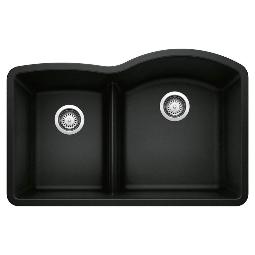 Diamond SILGRANIT 32'' 40/60 Reverse Double Bowl Undermount Kitchen Sink with Low Divide